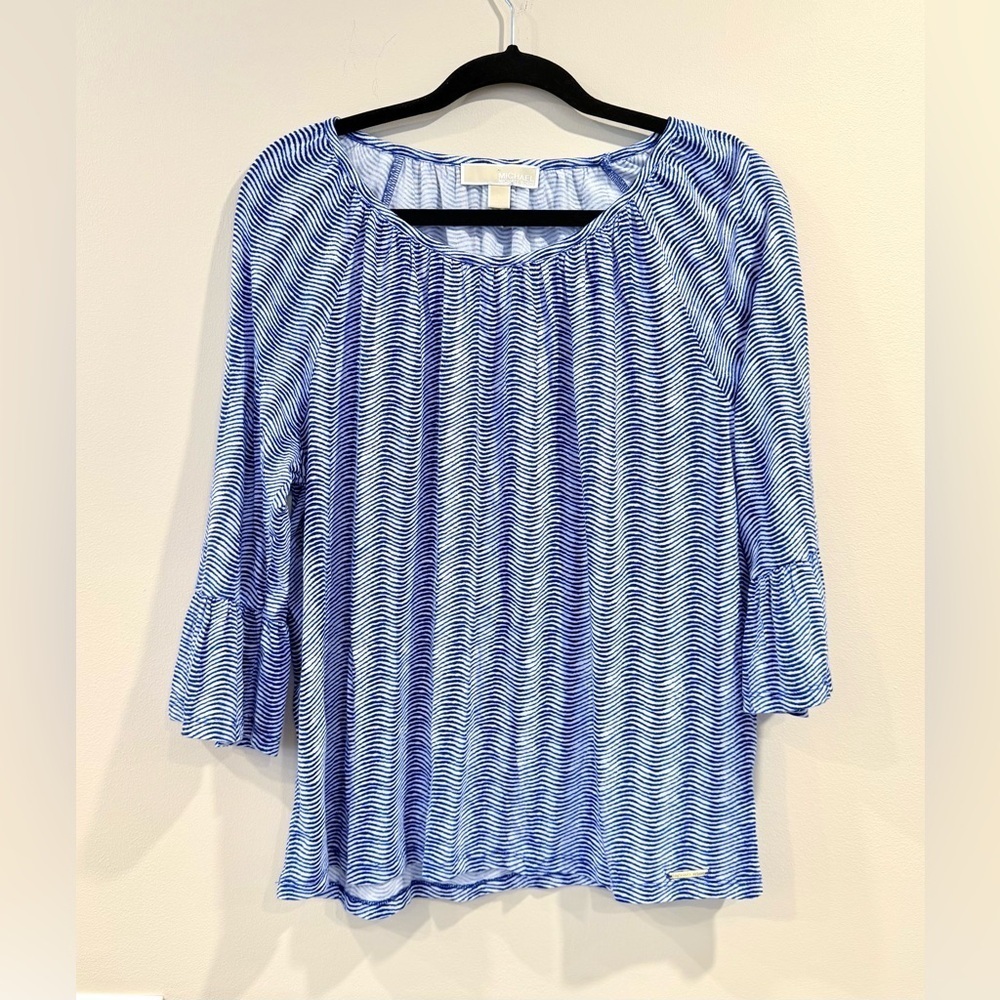 🔥Michael Kors Blue Patterned Women's Top🔥